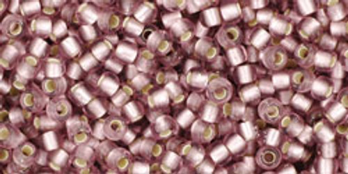 Toho Seed Beads 11/0 Rounds Silver-Lined Frosted Light Amethyst