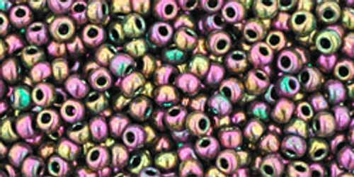 Toho Seed Beads 11/0 Rounds Higher-Metallic Purple/Green Iris