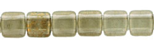 CzechMates 2-Hole 6mm Beads Black Diamond-Gold Marbled 50pcs