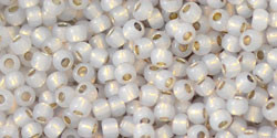 Toho Seed Beads Rounds 11/0 #348 Permanent Finish Silver Lined Milky Cloud 50 grams