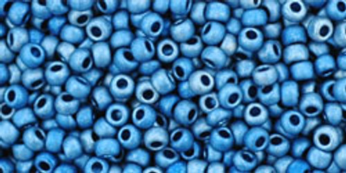 Toho bulk Seed Beads 11/0 Rounds #13 Higher Metallic Frosted Mediterranean Blue 250 grams