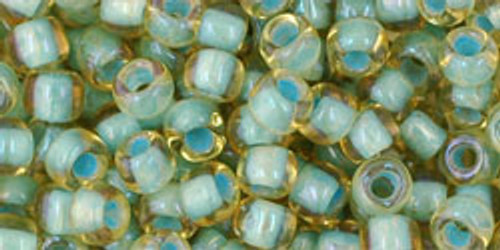 Toho Beads 6/0 Round #29 Rainbow Light Topaz Sea Foam Lined 50g 