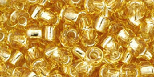 Toho Seed Beads 6/0 Round #37 Silver Lined Light Topaz 20 grams