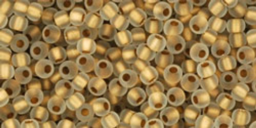 Toho Bulk Beads 11/0 Rounds #75 Frosted Gold-Lined Crystal 250g