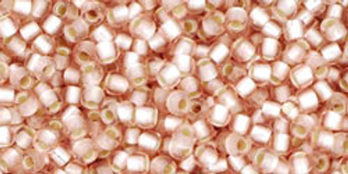 Toho Seed Beads 11/0 Rounds Silver-Lined Frosted Rosaline Toho Seed Beads 11/0 Rounds Silver-Lined Frosted Rosaline
