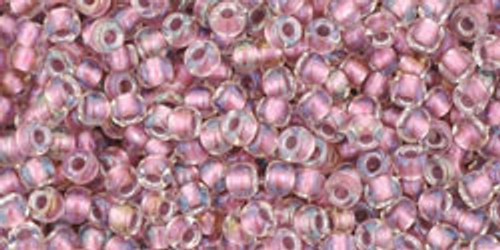 Toho Bulk Seed Bead 11/0 Round #201 Crystal/Rose Gold Lined 250 gm