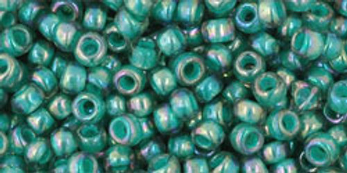 Toho Beads 8/0 Round #192 In 'Rainbow Light Sapphire Opaque Teal Lined' 50g