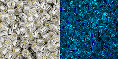 Toho Bulk Bead 11/0 Round #415 Silver Lined Crystal Glow Blue 250 gram