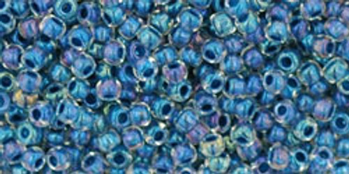 Toho Seed Beads 11/0 Round #418 Luster Crystal Capri Blue Lined 50 gram