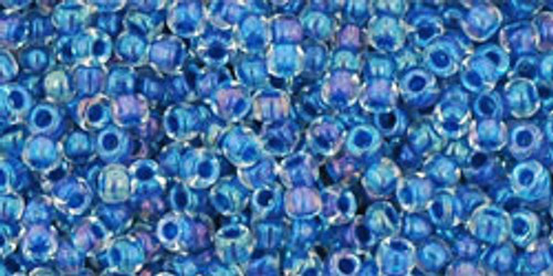 Toho Seed Beads 11/0 #420 Lustered Crystal Caribbean Blue 50 grams
