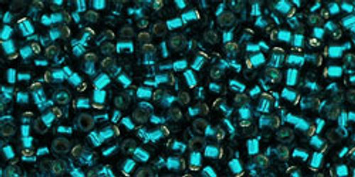 Toho Seed Beads #1 Treasures 11/0 Silver Lined Teal 50 gram