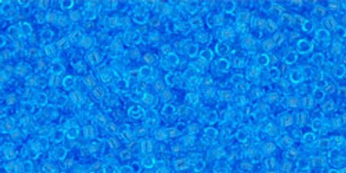 Toho Seed Beads 15/0 Transparent Dark Aquamarine 50 grams 