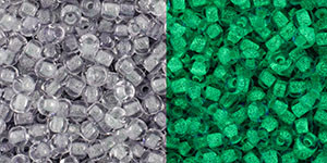 Toho Bulk Seed Beads 11/0 #450 Glow in the Dark Gray Bright Green 250g 