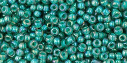 Toho Seed Beads 11/0 Round #268 In-Rainbow Light Sapphire/Opaque Teal Lined 250 gram