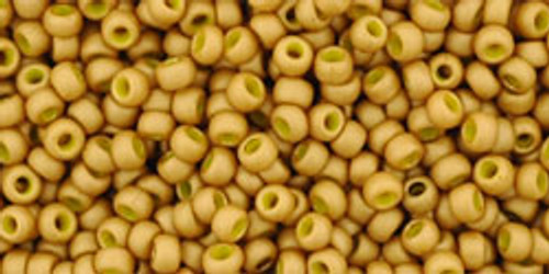 Toho Beads 11/0 Round #15 Opaque Frosted Gold Lustered Yellow 250g