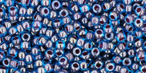 Toho Seed Beads 11/0 Round #60 Inside Color Blue/Raspberry 250 grams