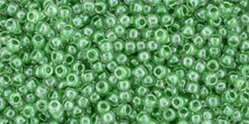 Toho Seed Beads 11/0 #488 Crystal Green Apple Lined 50g