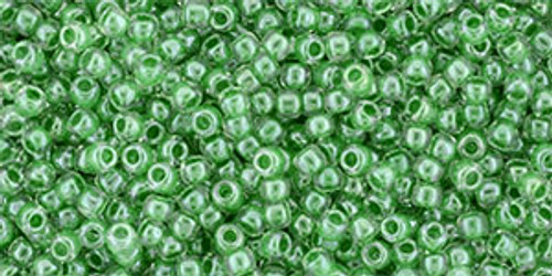 Toho Seed Beads 11/0 #488 Crystal Green Apple Lined 250g