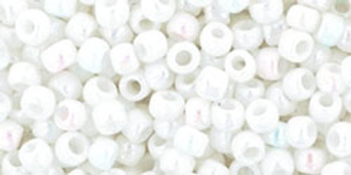Toho Seed Beads 8/0 #267 Opaque Rainbow White 20 grams