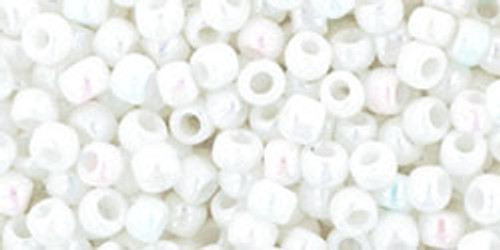 Toho Seed Beads 8/0 #267 Opaque Rainbow White 250 grams