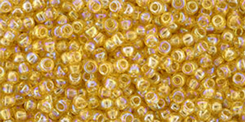 Toho Seed Beads 11/0 Transparent Rainbow Light Topaz 8 grams