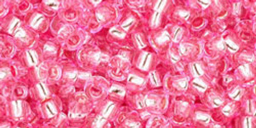 Toho Bulk Seed Beads 8/0 #285 Silver Lined Pink 250 grams