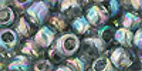 Toho Seed Beads 3/0 Rounds Transparent Rainbow Gray 8 gram tube