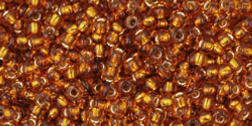Toho Seed Beads 11/0 Rounds #23 Silver-Lined Marmalade 20 Grams Toho Seed Beads 11/0 Rounds #23 Silver-Lined Marmalade 20 Grams