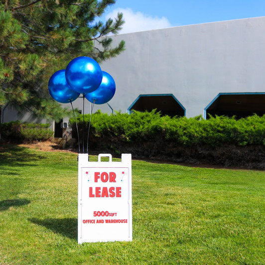 Get the added attention your property needs with 3-DuraBalloon® BALLOON-A-SIGN® PUSH-BUTTON BRACKET KITS! With your choice of 3 DuraBalloon® helium-free balloons, this top-selling Cluster Kit easily installs on your angled Signicade® sign to stop traffic with its vibrant colors and curb-appeal.  Just hinge, clip, pin and you're done!