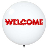 18" WELCOME PRINTED BALLOON BOBBER DURABALLOON REPLACEMENT