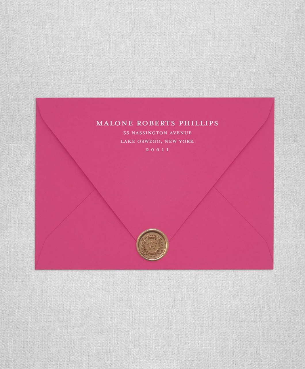 Fleur-De-Lis Silk Envelope In Shocking Pink