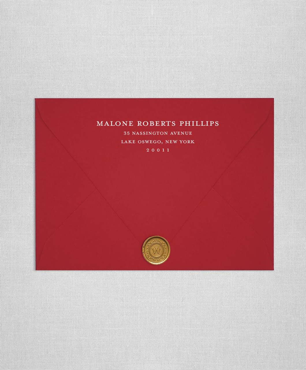 Floating Hearts Wedding Envelope Seal, Red Foil