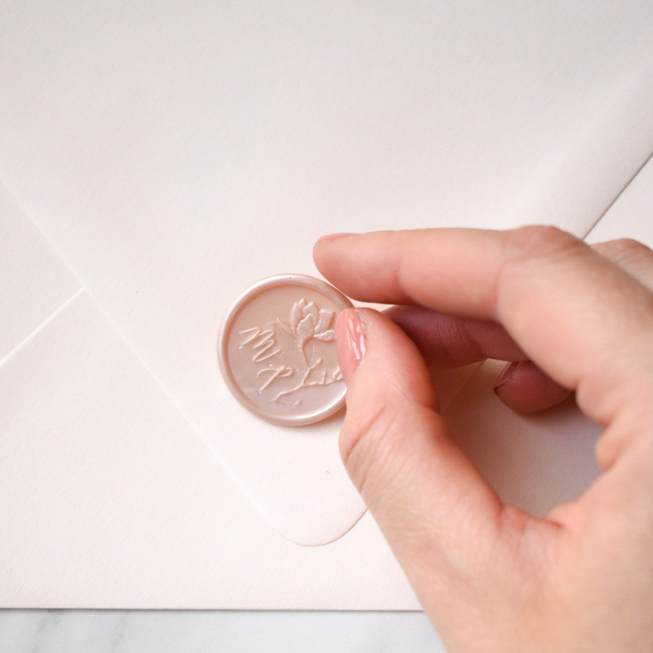 MAGNOLIA White Self Adhesive Wax Seal