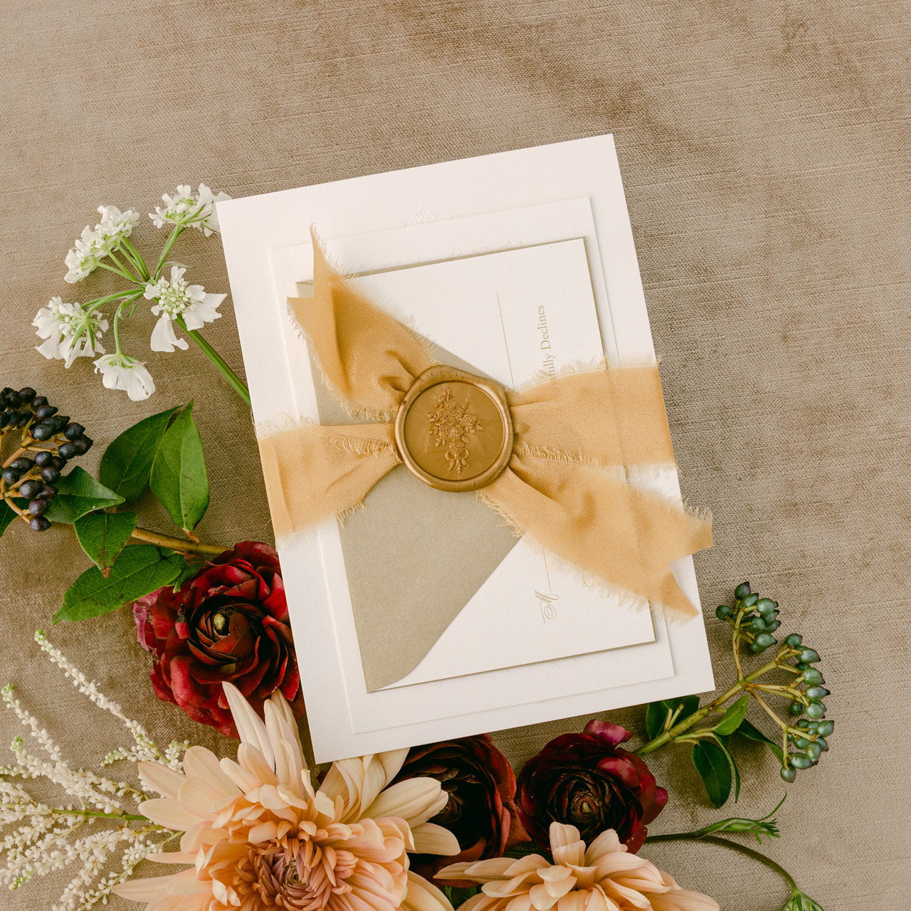 Simple Flower Oval Wax Seals