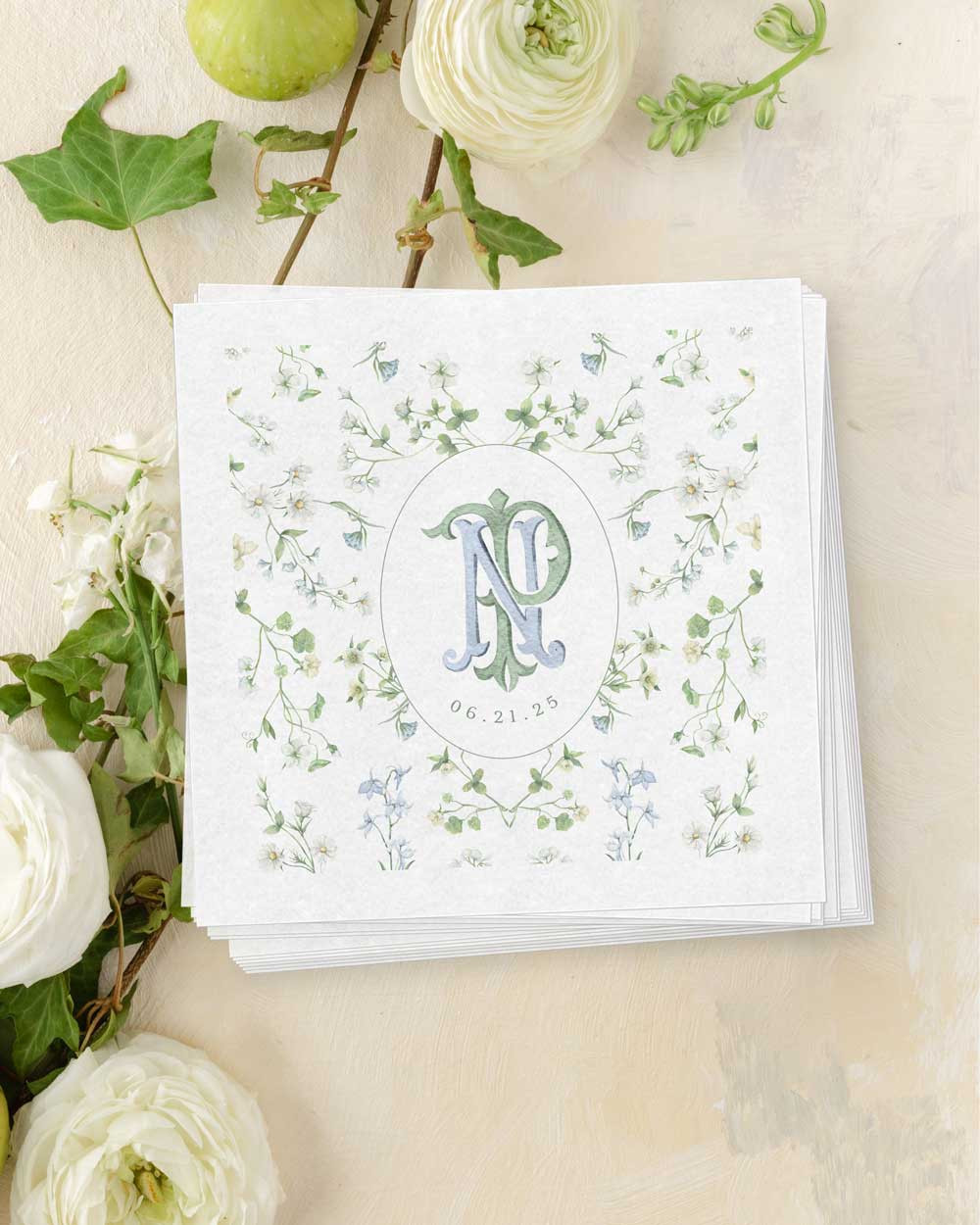Sterling Stripes Allure Cocktail Napkins - Thumbnail 2