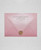 Misty Rose wedding envelopes with white ink return addressing and rose gold wax seals