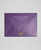 Violette Purple Metallic wedding envelopes with white ink return addressing and bronze wax seals