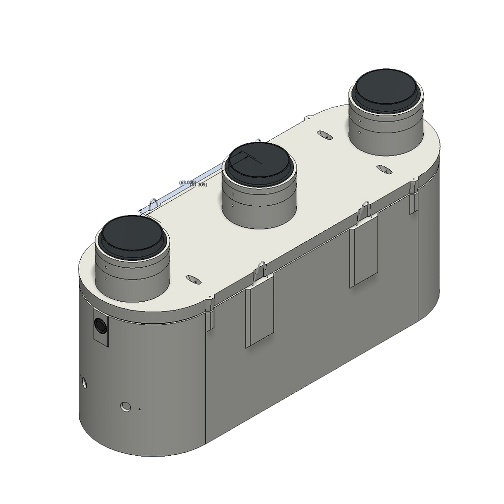 Oval Traffic Rated Gravity Grease Interceptor - 2000 gal - Baffle