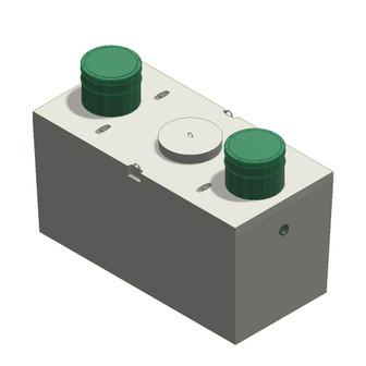 Pedestrian Rated Septic Tank - 2000 gal - Baffle Access - AZ