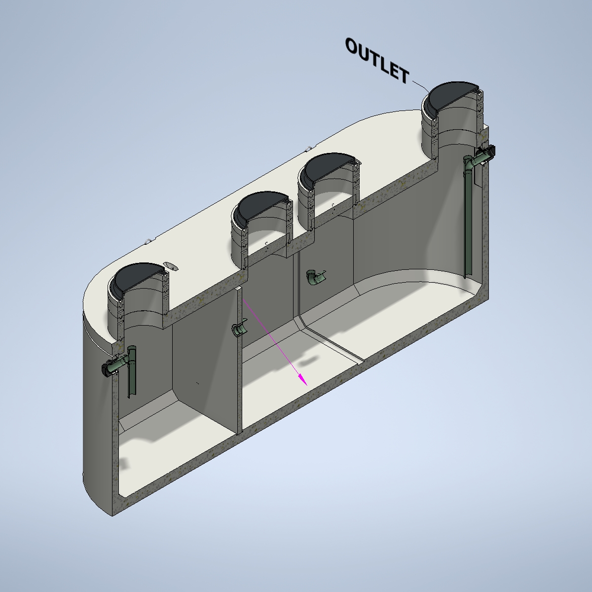 Oval Traffic Rated Septic Tank - 5000 gal - Baffle Access | Jensen