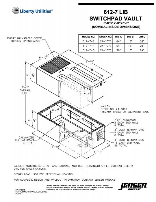 72144 Switchpad Vault Liberty Utilities Jensen Precast