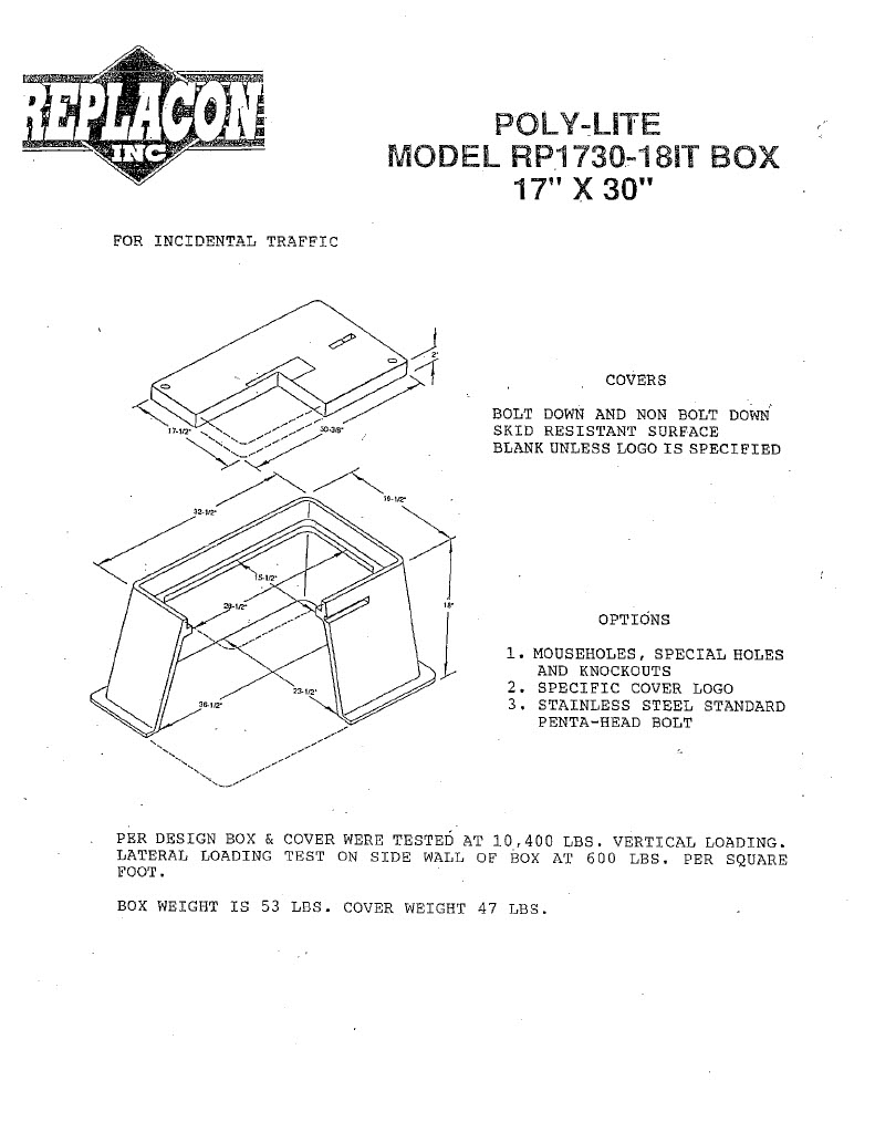 HPC 1730x18 Poly-Lite Handhole Box - PG&E | Jensen Infrastructure
