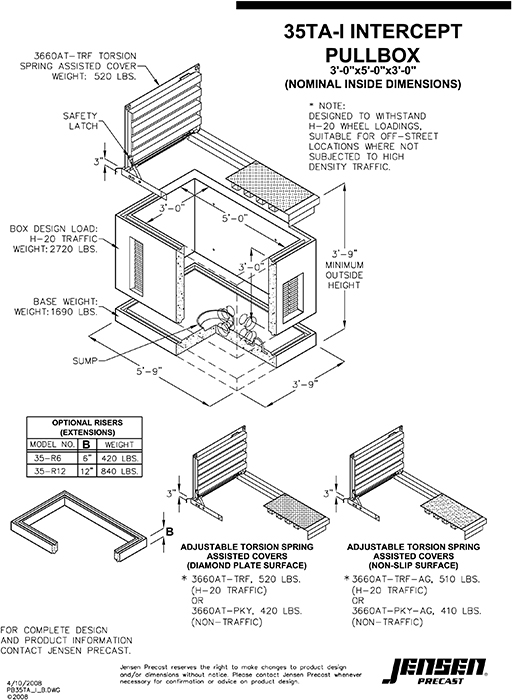 Pull Box 35TA Intercept Telephone Jensen Precast