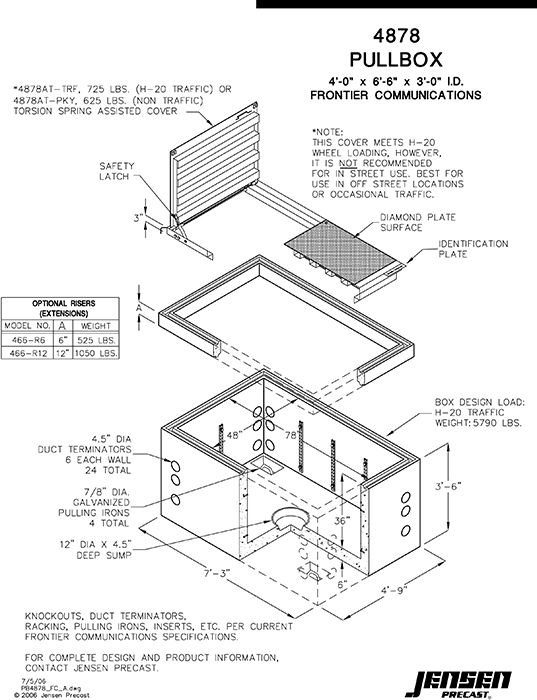 Pull Box 4878 Frontier Communications Jensen Precast