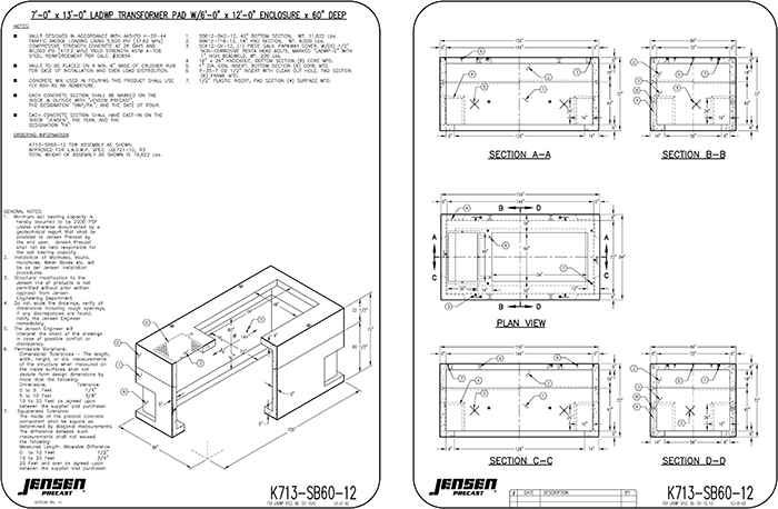 84156 Transformer Pad with 72144 Enclosure - LADWP | Jensen