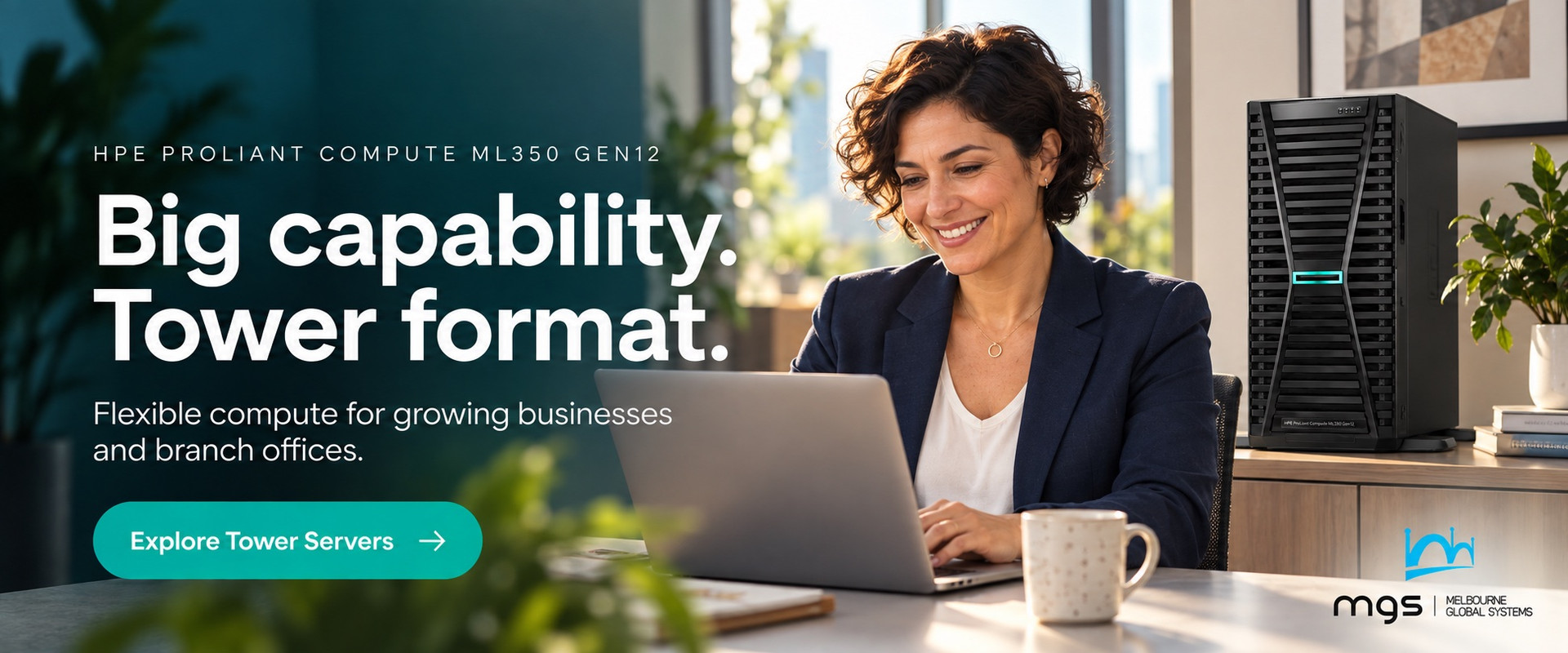 HPE ProLiant Compute ML350 Gen12 tower server. Flexible computing for growing businesses and branch offices. Explore tower servers with MGS.