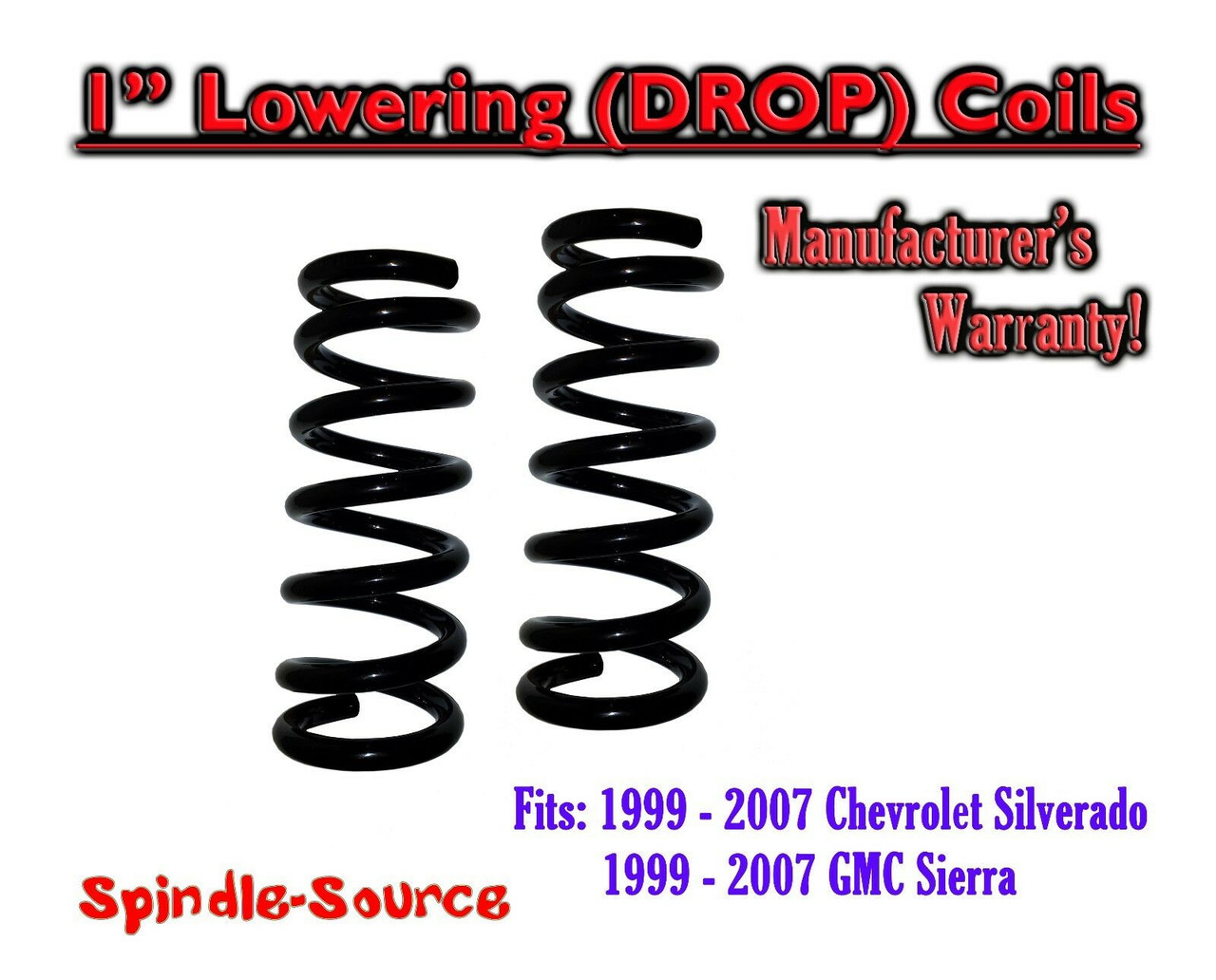 Lowering Coils Chevy GMC Silverado 1999-2006 1" Front Drop 250910 