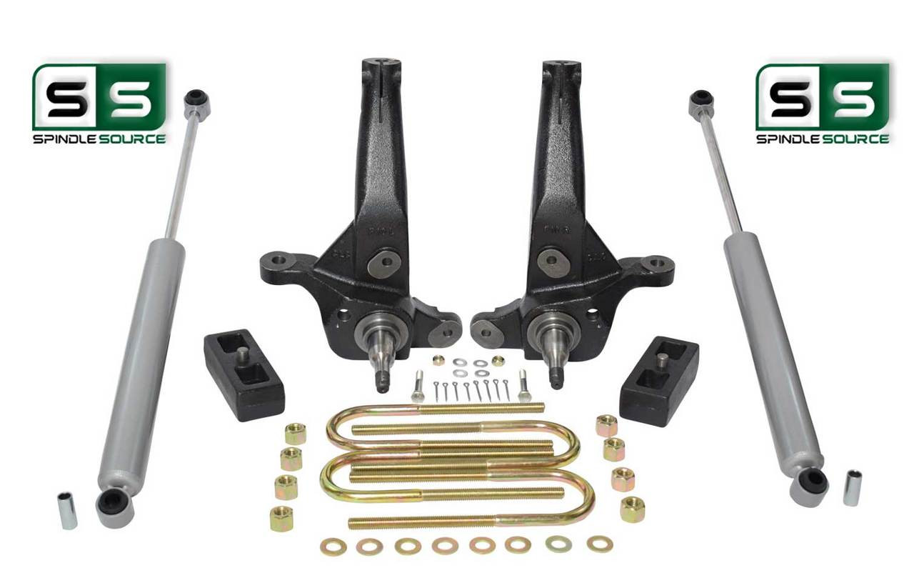 1997 2003 Ford F150 F150 V8 2WD 3" / 6" Drop Lowering Kit Coils Flip + SHOCKS SpindleSource