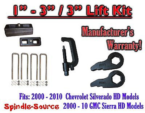 00 - 10 CHEVY GMC 2500 3500 HD Silverado Sierra 3" Keys + 3" Blocks Unload TOOL