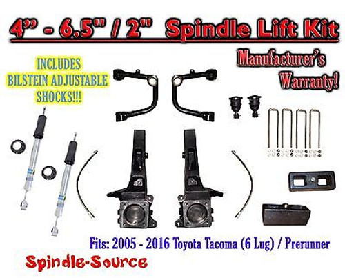 05 - 16 Toyota Tacoma Prerunner 4 - 6.5" / 2" LIFT Kit, Bilstein 5100 Shocks UCA